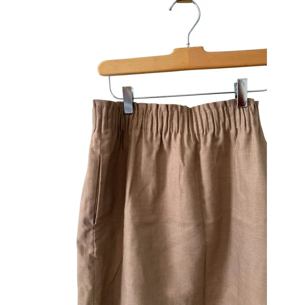 J Crew Paperbag Waist Wool Mini Skirt Tan 6